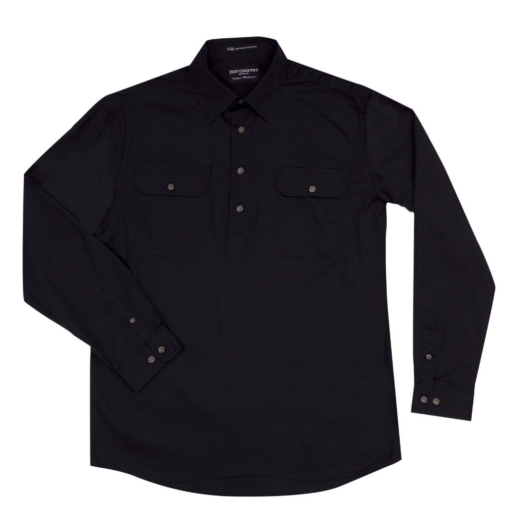 Just Country Mens Cameron Workshirt - Black