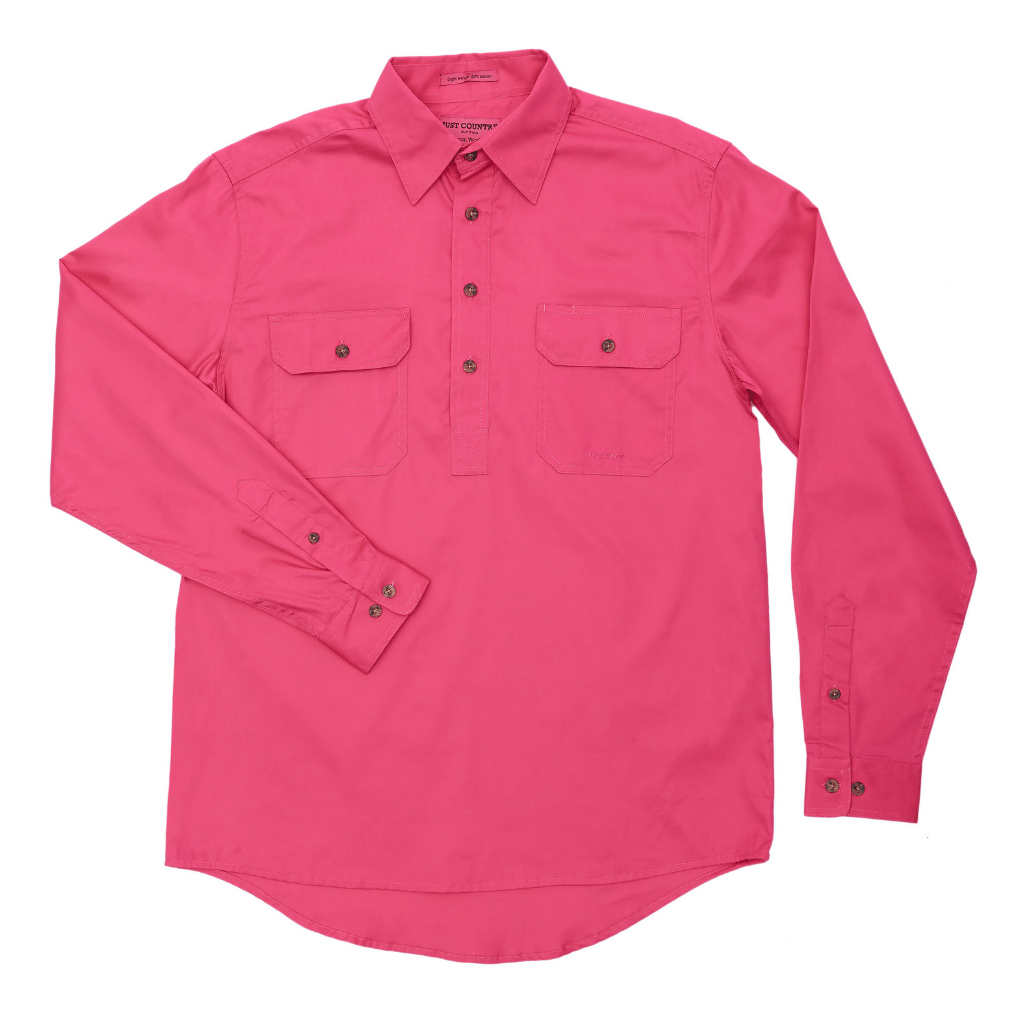 Just Country Mens Cameron Workshirt - Hot Pink