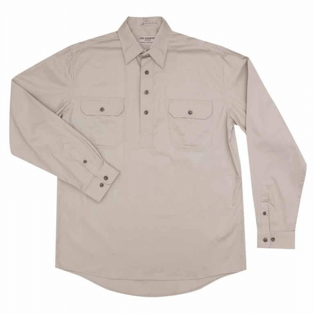 Just Country Mens Cameron Workshirt - Stone