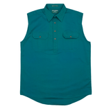 Just Country Mens Jack Sleeveless Workshirt - Dark Green