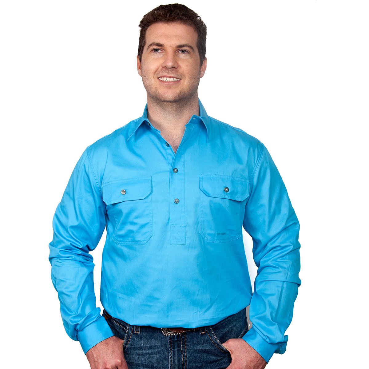 Just Country Mens Cameron Workshirt - Sky