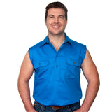 Just Country Mens Jack Sleeveless Workshirt - Blue Jewel