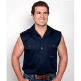 Just Country Mens Jack Sleeveless Workshirt - Navy