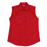 Just Country Womens Kerry Sleeveless Workshirt - Chilli