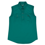 Just Country Womens Kerry Sleeveless Workshirt - Dark Green