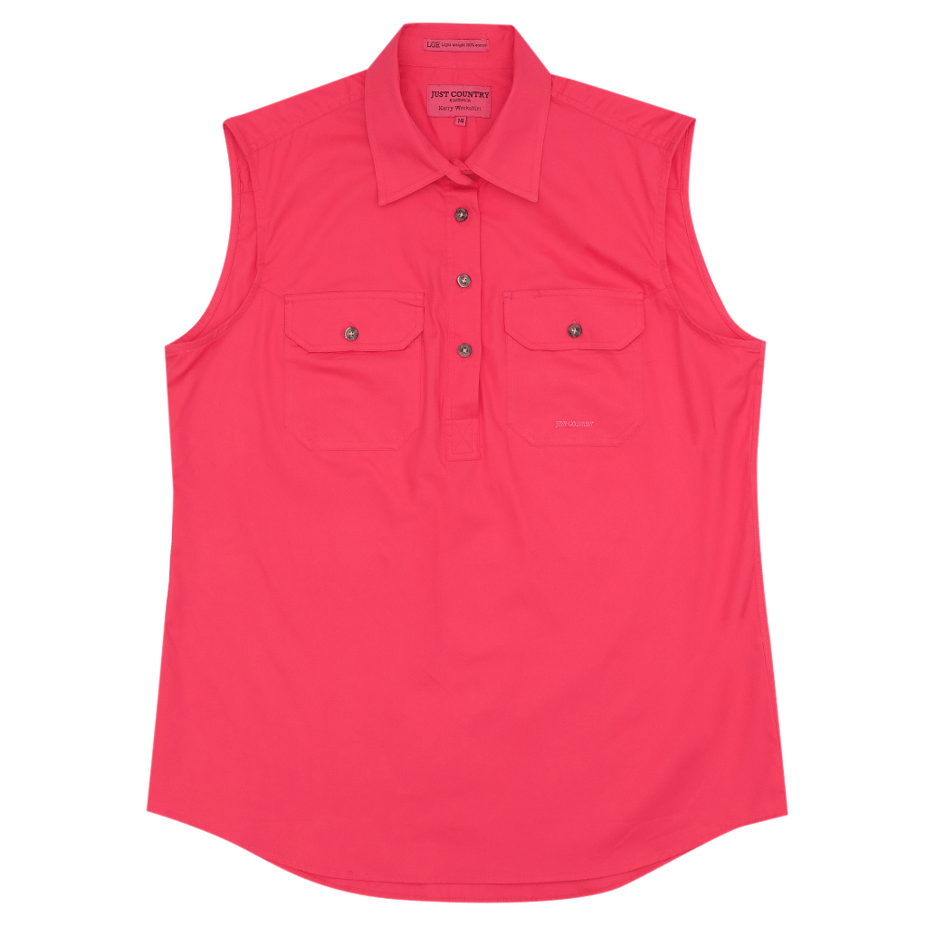 Just Country Womens Kerry Sleeveless Workshirt - Hot Pink