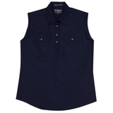 Just Country Womens Kerry Sleeveless Workshirt - Navy