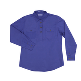 Just Country Womens Jahna Half Button Workshirt - Blue