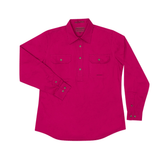 Just Country Womens Jahna Half Button Workshirt - Magenta