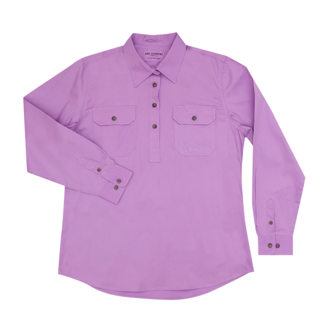 Just Country Womens Jahna Half Button Workshirt - Orchid