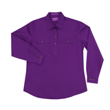 Just Country Womens Jahna Half Button Workshirt - Purple
