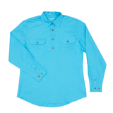 Just Country Womens Jahna Half Button Workshirt - Sky