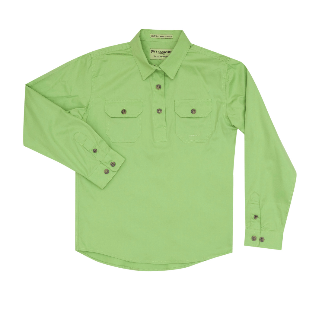 Just Country Girls Kenzie Workshirt - Lime Green