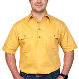 Just Country Mens Adam Short Sleeve Workshirt - Mustard