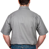 Just Country Mens Adam Short Sleeve Workshirt - Steel Grey