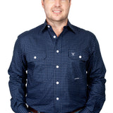 Just Country Mens Austin Full Button Print Shirt - Navy/Grey Print
