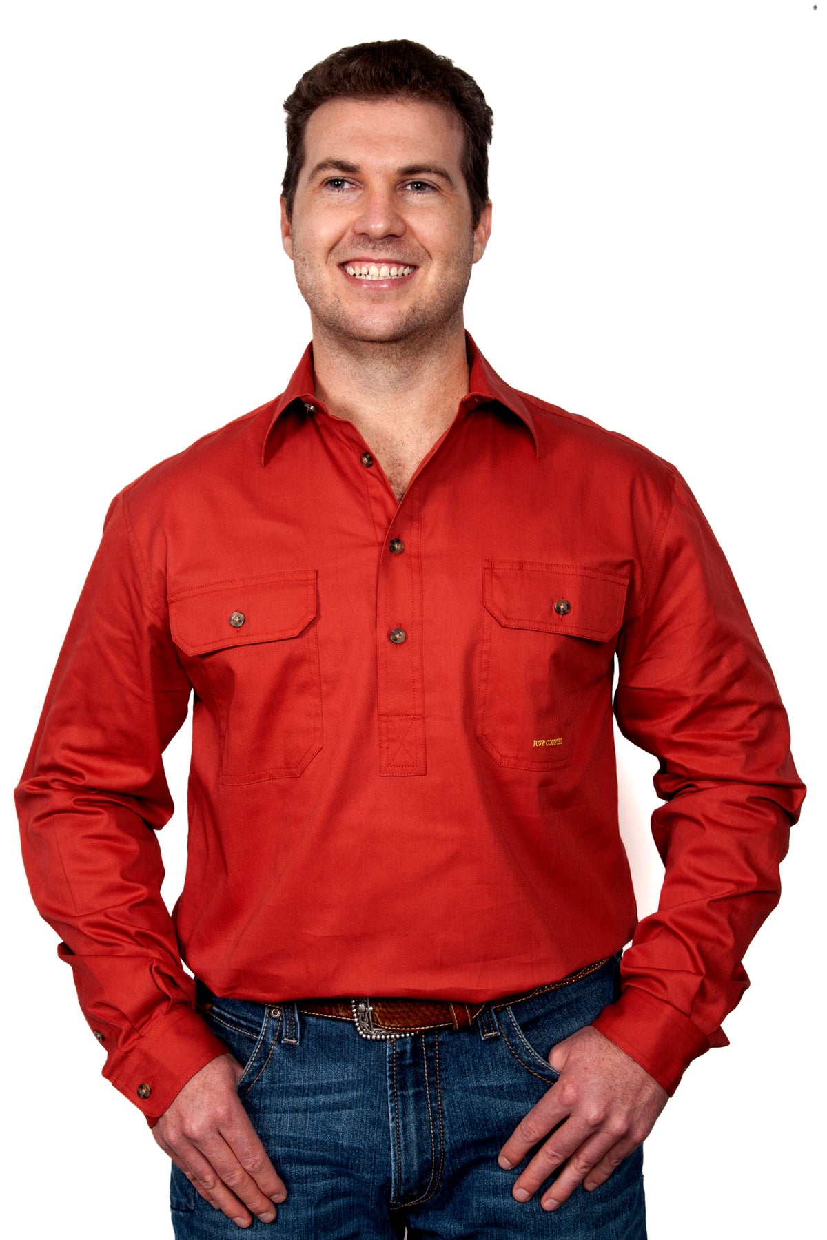 Just Country Mens Cameron Workshirt - Rust