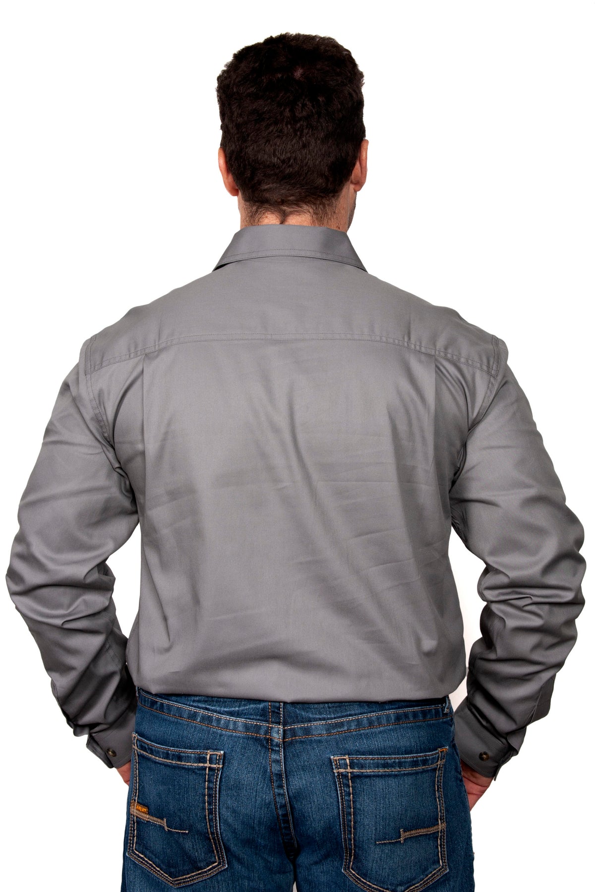 Just Country Mens Cameron Workshirt - Steel Grey