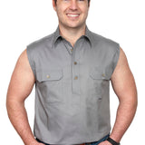 Just Country Mens Jack Sleeveless Workshirt - Steel Grey