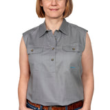 Just Country Womens Kerry Sleeveless Workshirt - Steel Grey