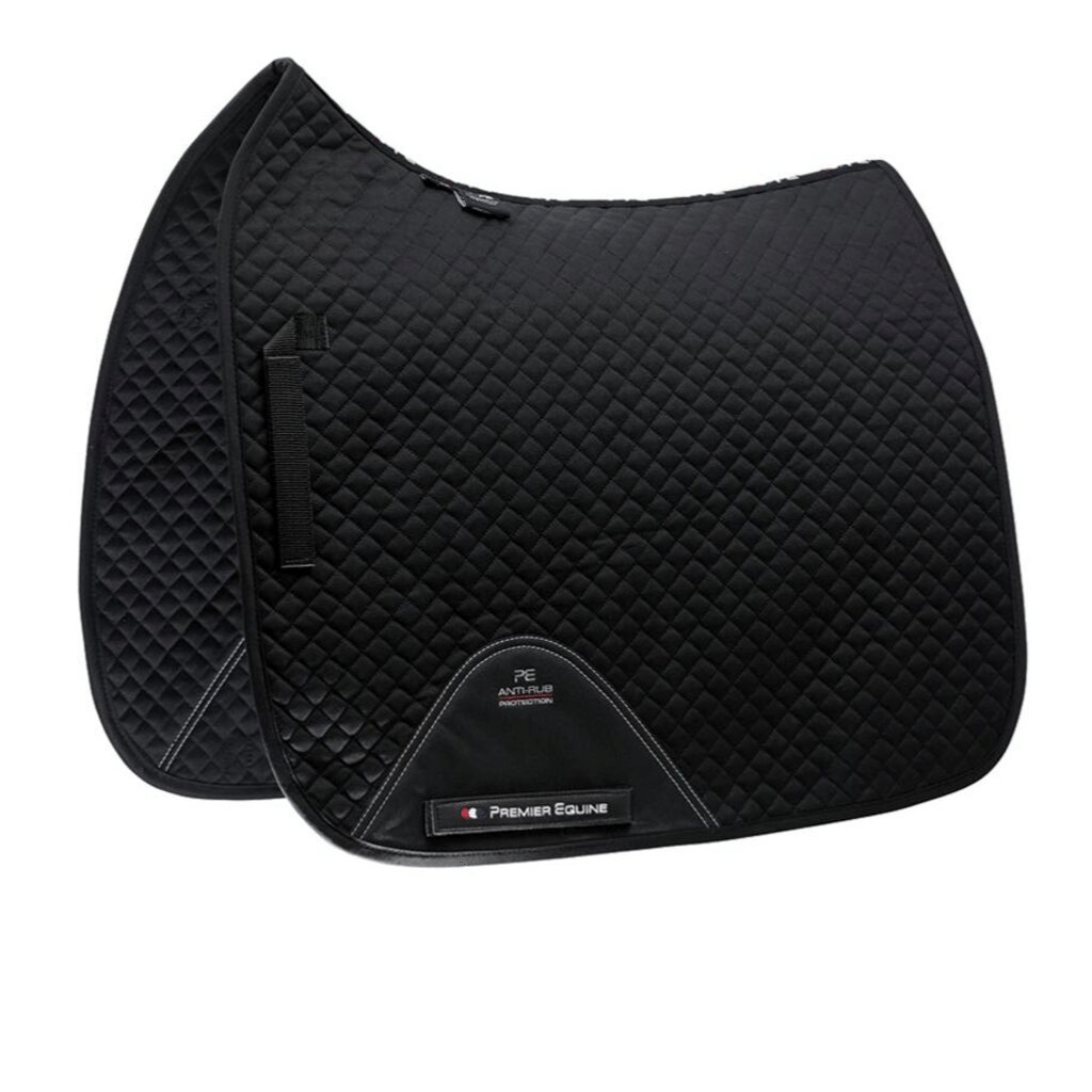 Premier_Equine_Plain_Cotton_Quilted_Dressage_Saddle_Pad_Black