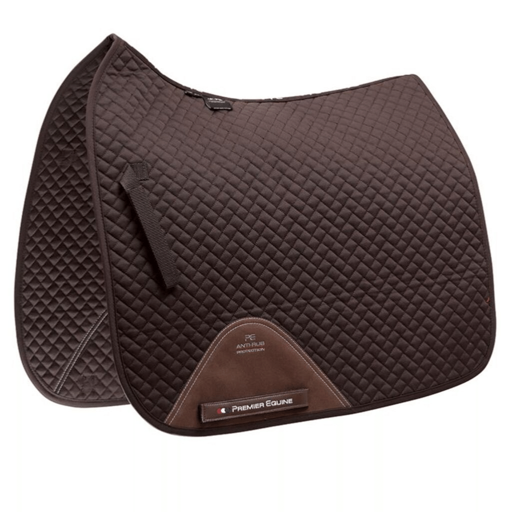Premier_Equine_Plain_Cotton_Quilted_Dressage_Saddle_Pad_Brown
