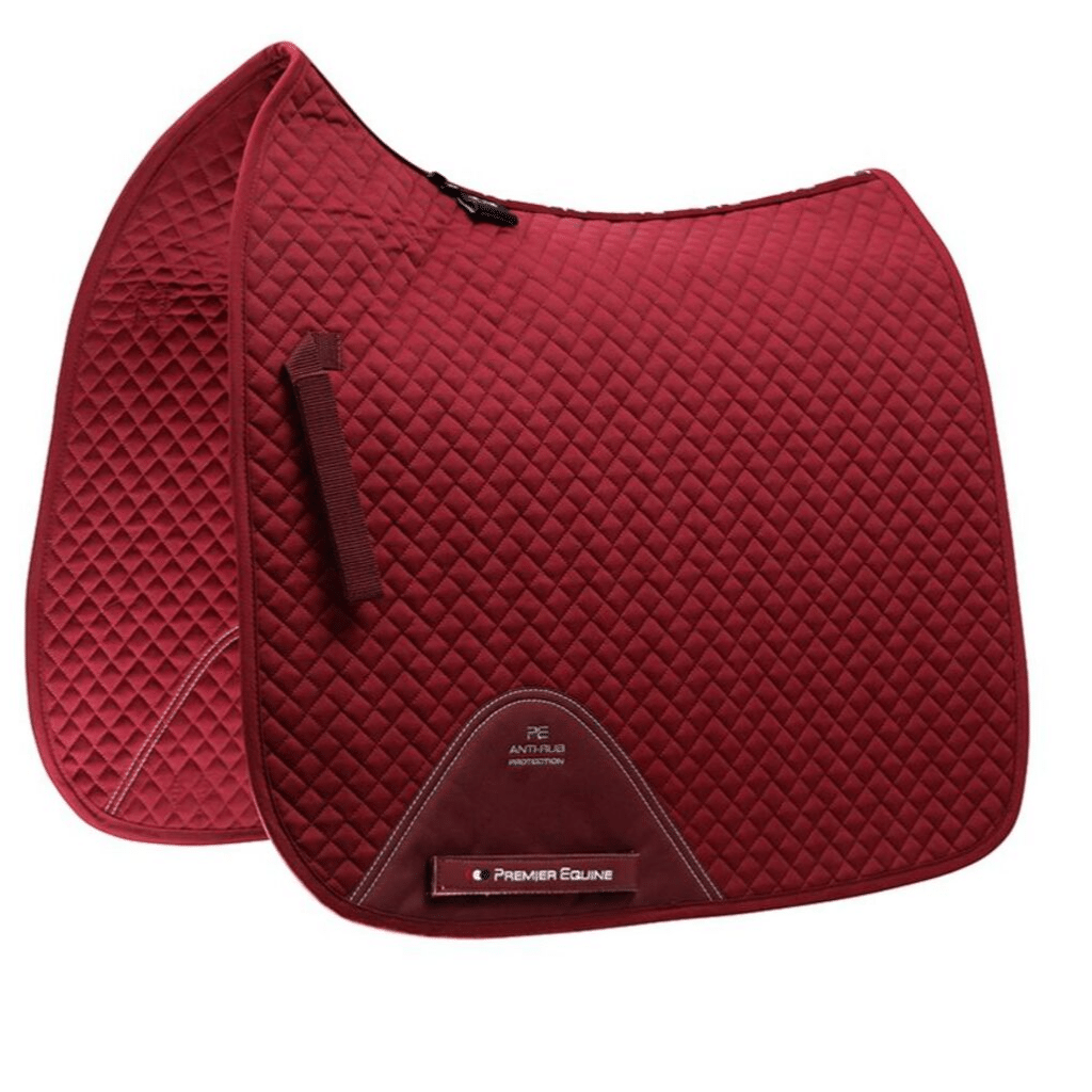 Premier_Equine_Plain_Cotton_Quilted_Dressage_Saddle_Pad_Burgundy