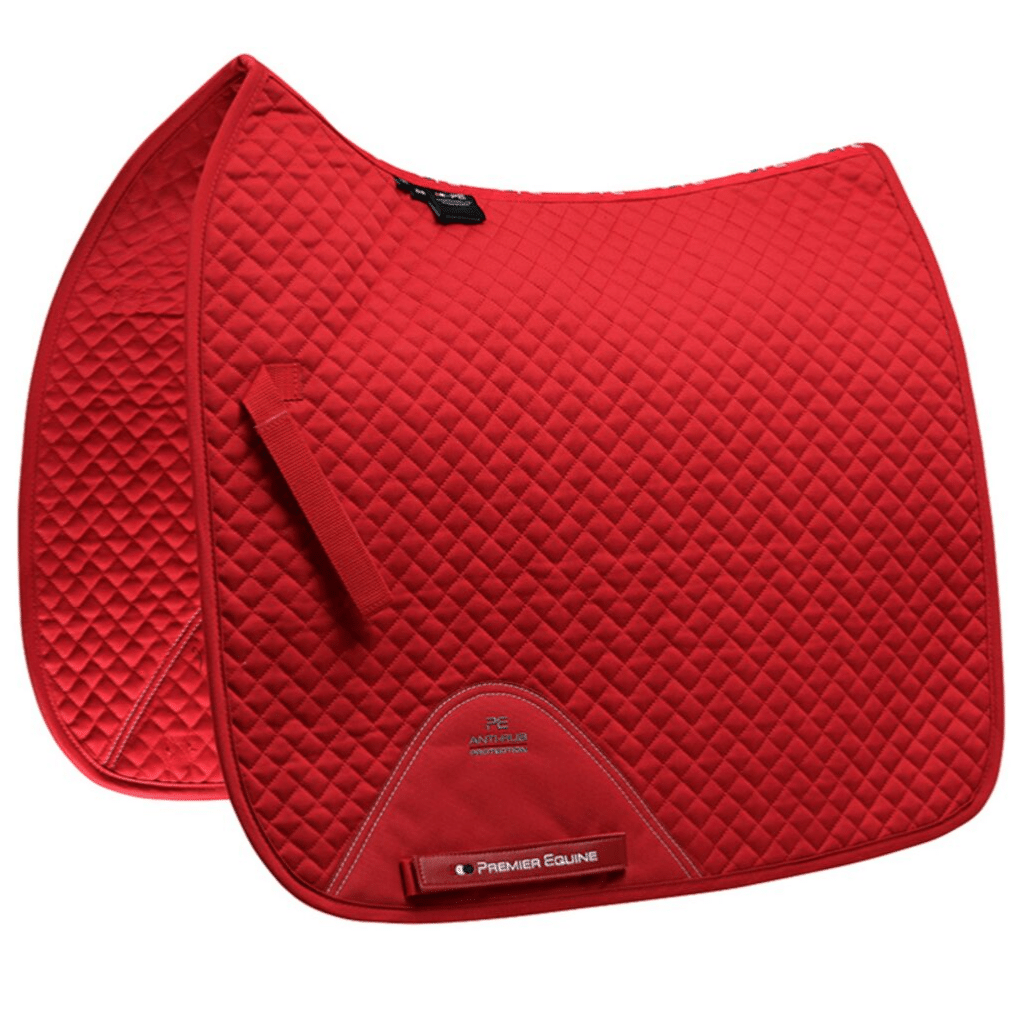 Premier_Equine_Plain_Cotton_Quilted_Dressage_Saddle_Pad_Red