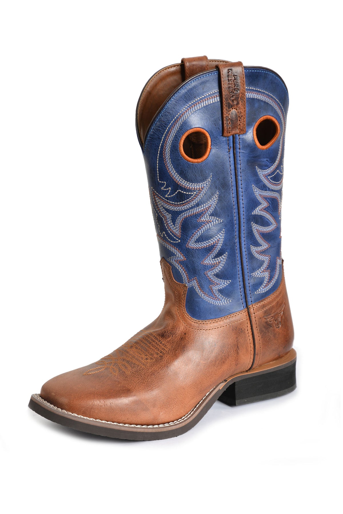 Pure Western Mens Austin Boot - Rust/Oiled Blue