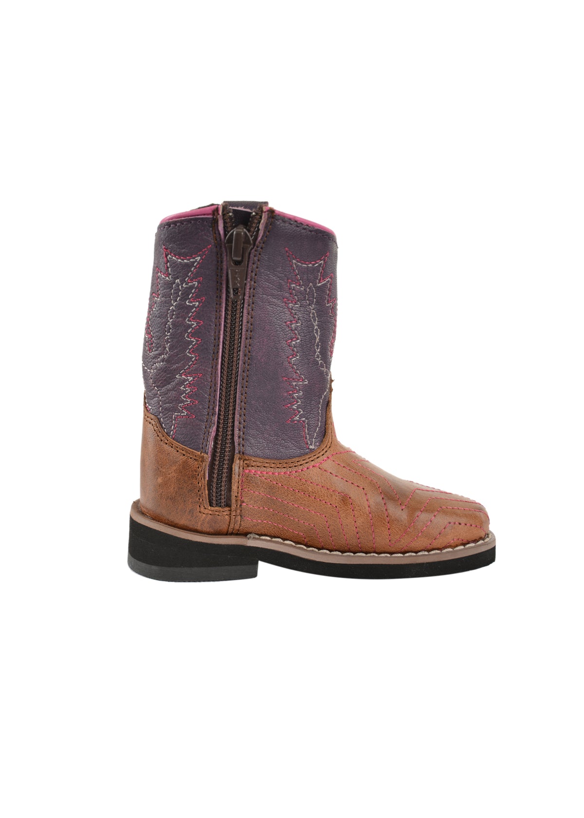 Pure Western Toddler Hadley Boot - Oil Distressed Brown Purple