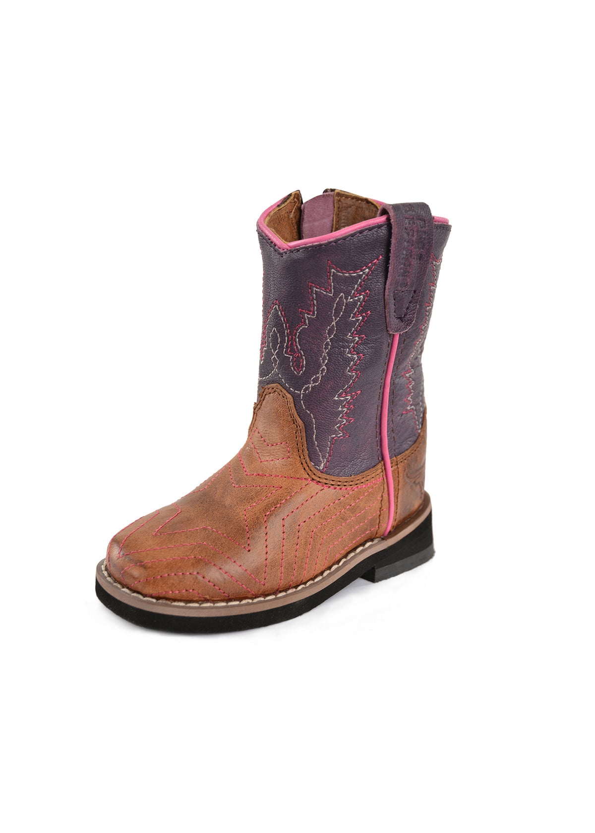 Pure Western Toddler Hadley Boot - Oil Distressed Brown Purple