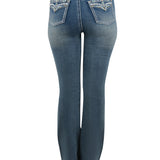 Pure Western Womens Jemma Hi Waist Boot Cut Jean 32 Leg- Moonshine