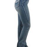 Pure Western Womens Jemma Hi Waist Boot Cut Jean 32 Leg- Moonshine