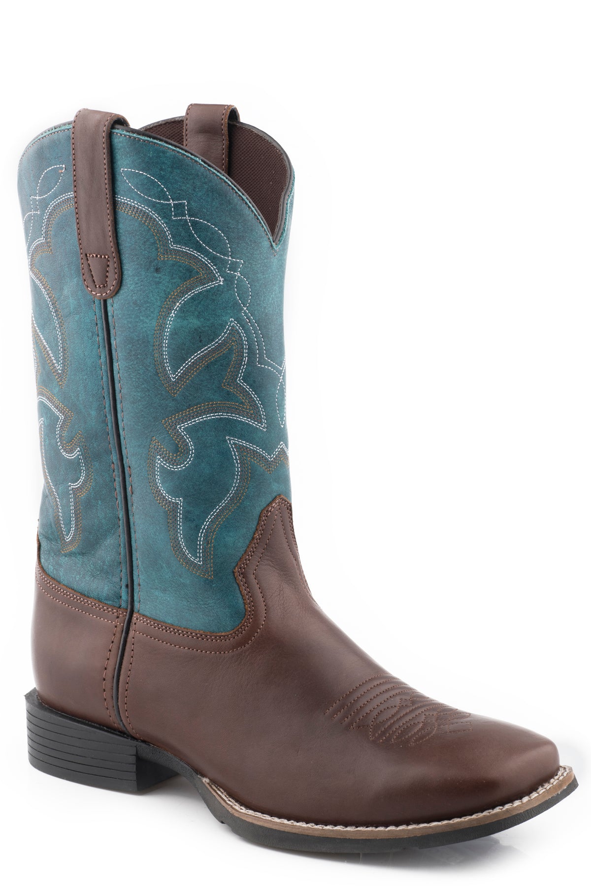 Roper Kids Monterey - Brown Tumbled/Teal Leather