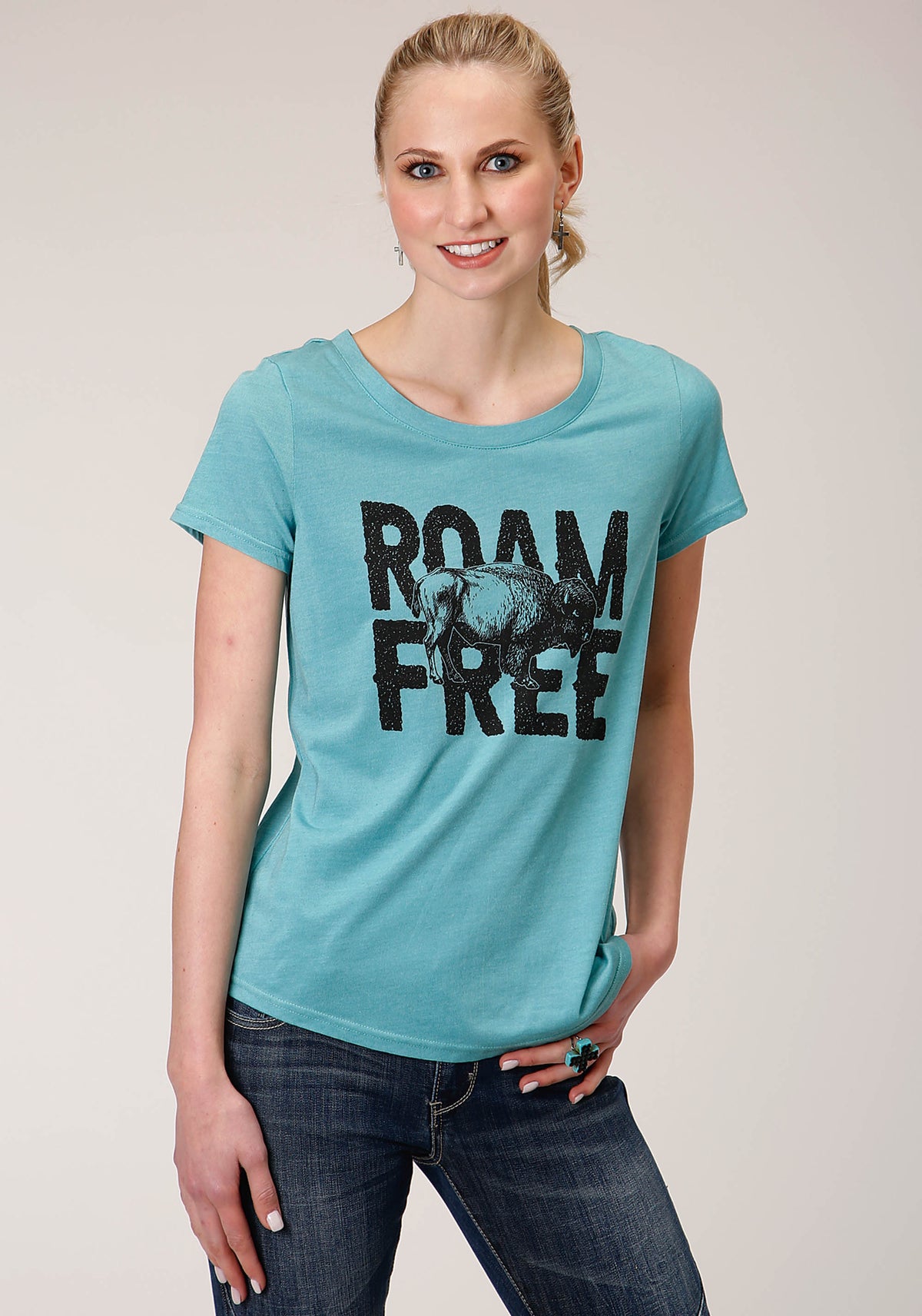 Roper Womens Five Star Collection Tee - Blue