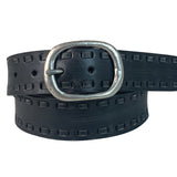 Roper Womens Hand Sanded Distressed Leather/Lacing Belt - Black