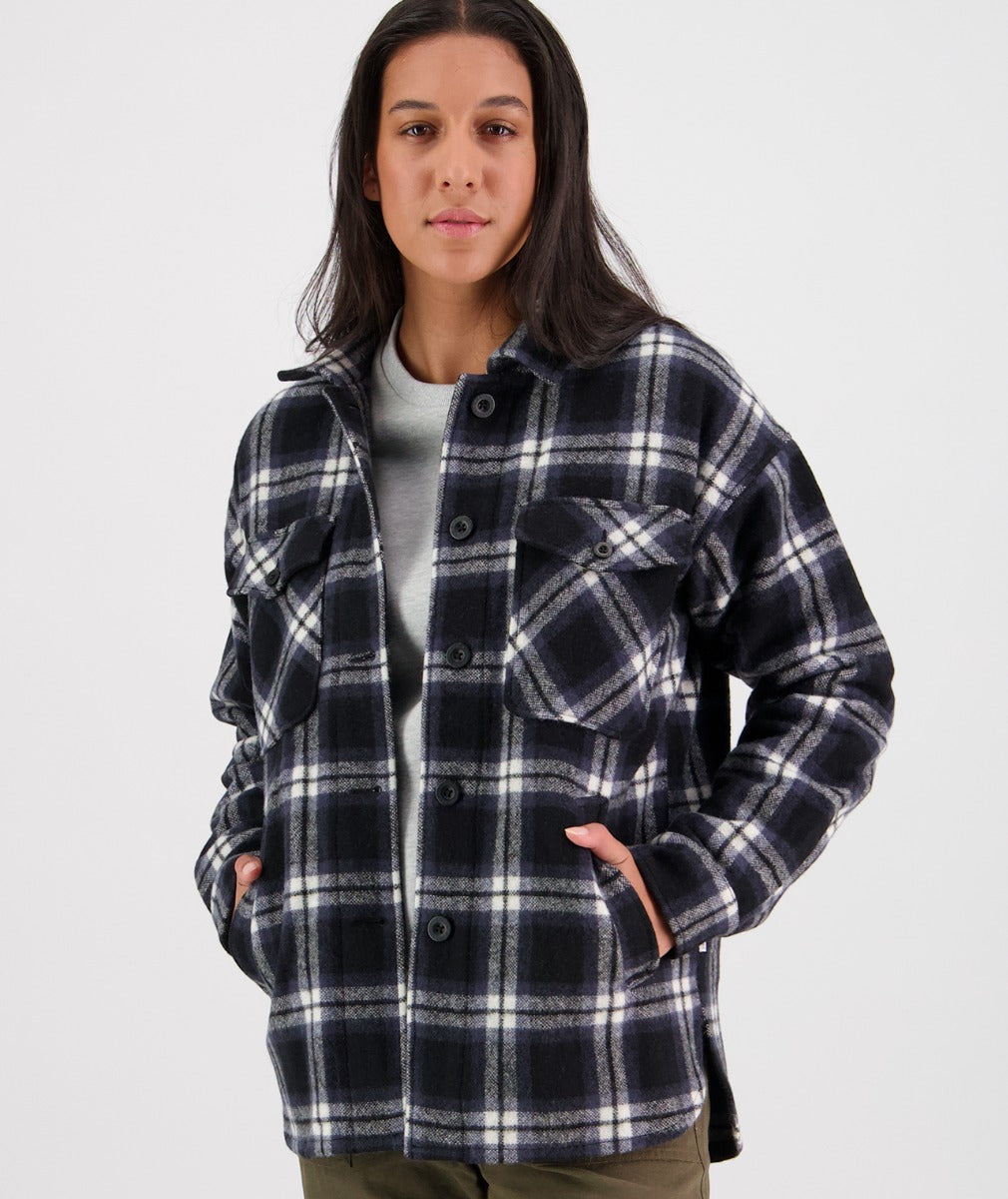 Swanndri Womens Anchorage Wool Shirt Jacket - Avenues Check