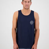 Swanndri Mens Campsite Print Singlet - Navy/White