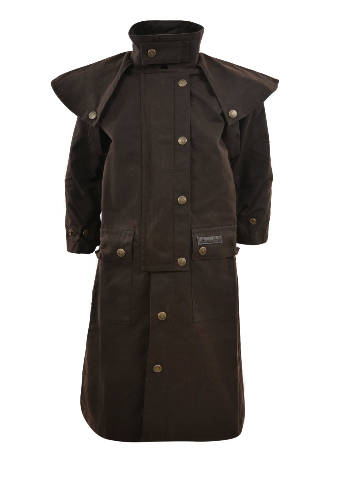 Thomas Cook Kids High Country Oilskin Long Coat - Rustic Mulch