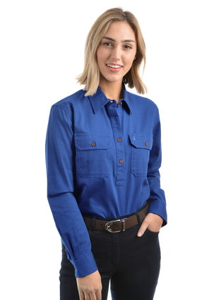 Thomas Cook Womens Contrast Light 1/2Placket Shirt - Dutch Blue