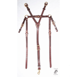 Leather Show Breastplate 3 Studs Dark Plait