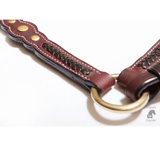 Leather Show Breastplate 3 Studs Dark Plait