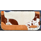 Toprail Equine Longhorn Square White Hair On Hide Pad