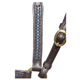 TopRail Equine Leather Show Breastplate - Blue Plait
