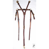 Toprail Equine Leather Breastplate Scalloped - Light Tan