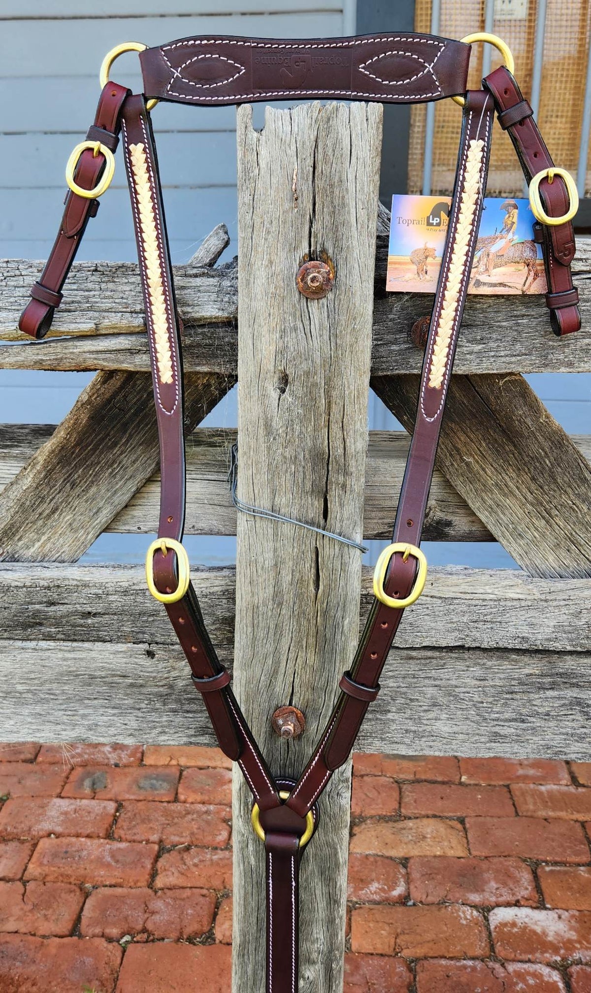 Toprail Equine Breastplate with Rawhide Plait