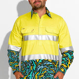 TradeMutt Mens Spun Out Hi Vis Day/Night Workshirt - Yellow