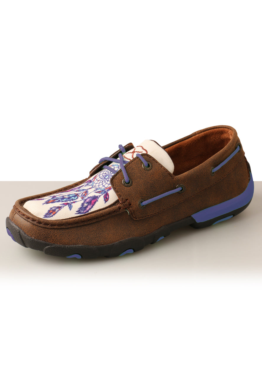 Twisted X Womens Dreamcatcher Mocs Low Lace Up - Brown/Purple
