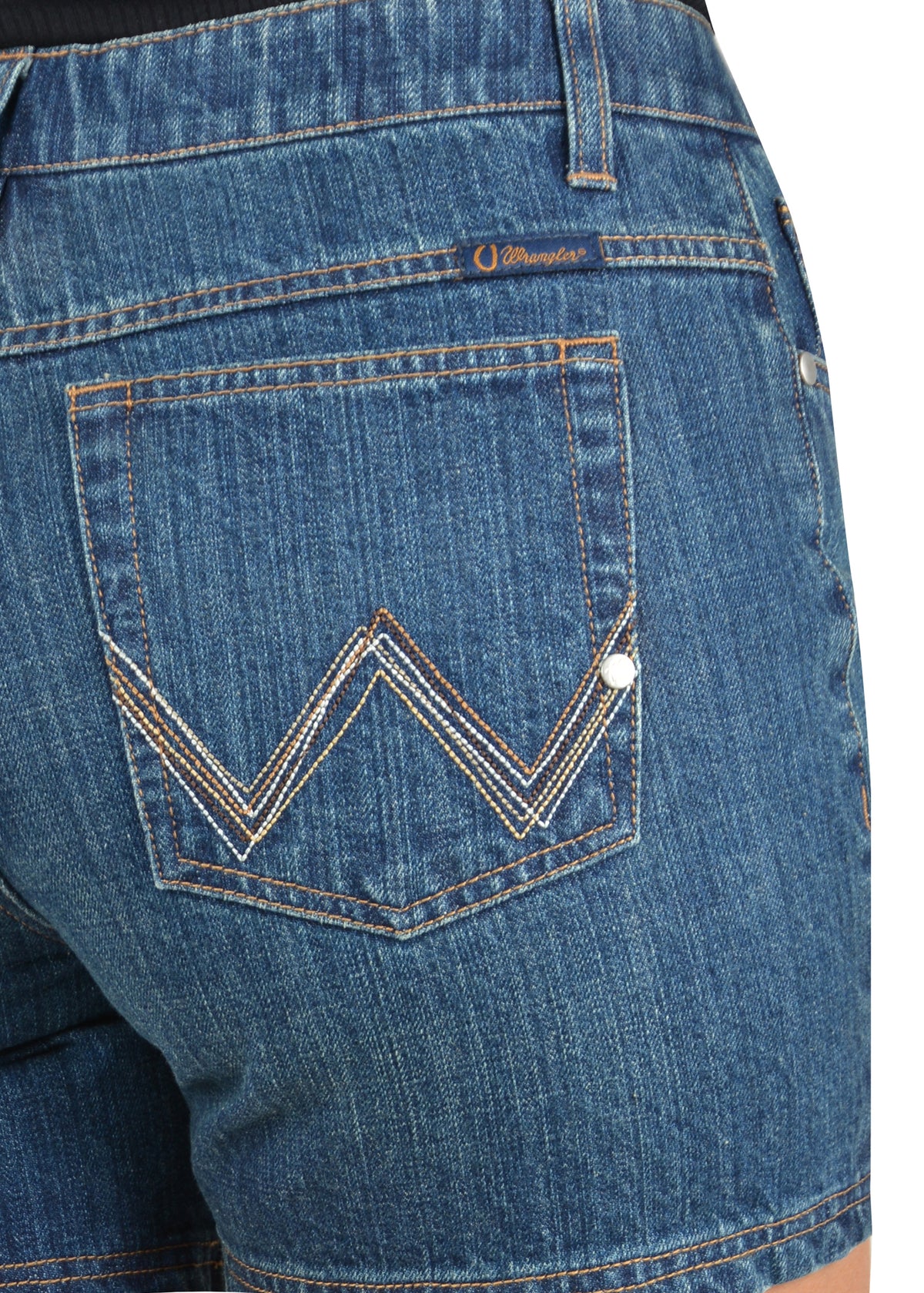 Wrangler Womens Ultimate Boot Up Short - Mid Town Blue