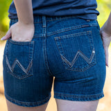 Wrangler Womens Ultimate Boot Up Short - Mid Town Blue